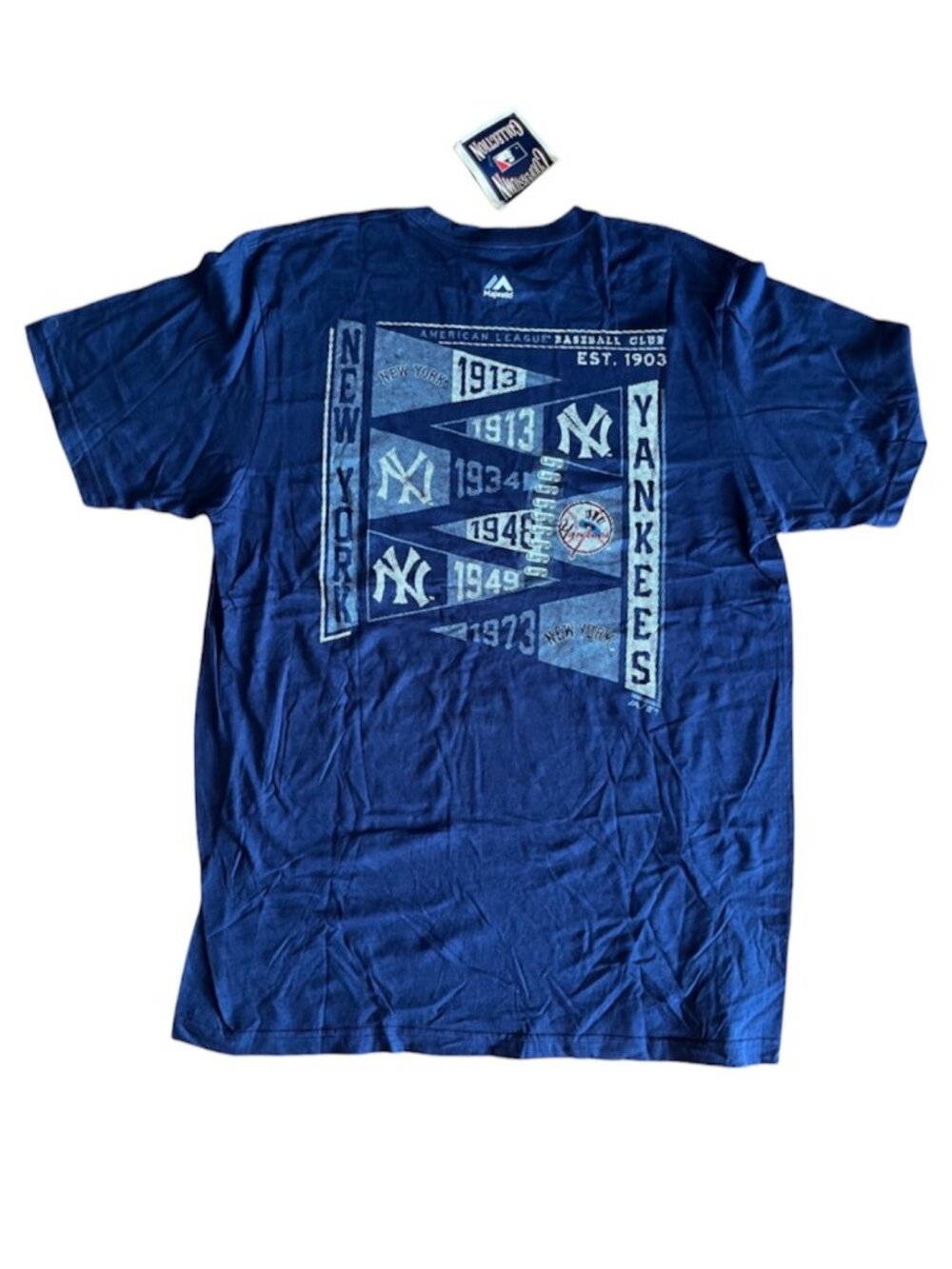 NWT Vintage Majestic New York Yankees Logo Changes Through the Years - Adult L - Picture 3 of 4